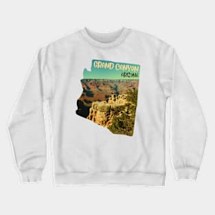 Grand Canyon Arizona map Grand Canyon photo Arizona tourism Crewneck Sweatshirt